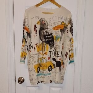 ELLAZHU Sweater Graffiti Basquiat Inspired